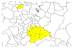 Sphère géographique du Medu-Ndanda et Kwa - Les communes